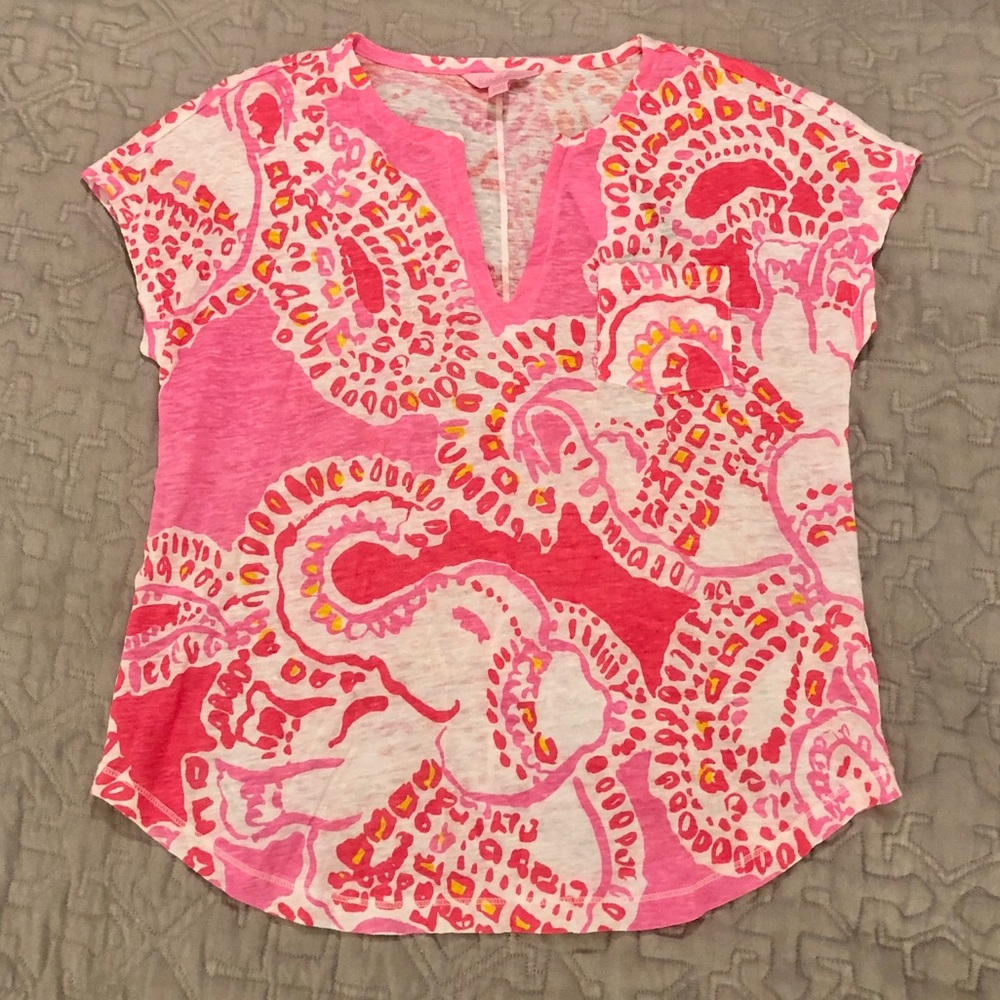 Lilly Pulitzer Duval Top - Hot Coral